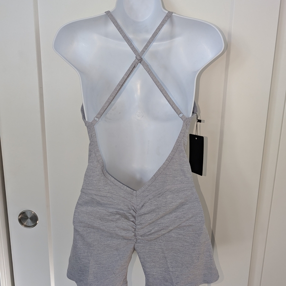 Violate The Dress Code Gray V-Neck Romper - Picture 2 of 4